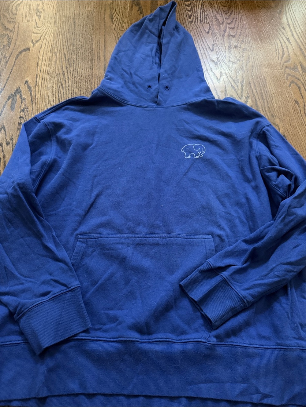 Ivory Ella Ladies Royal Blue Pullover Hoodie with Elephant Logo sz large